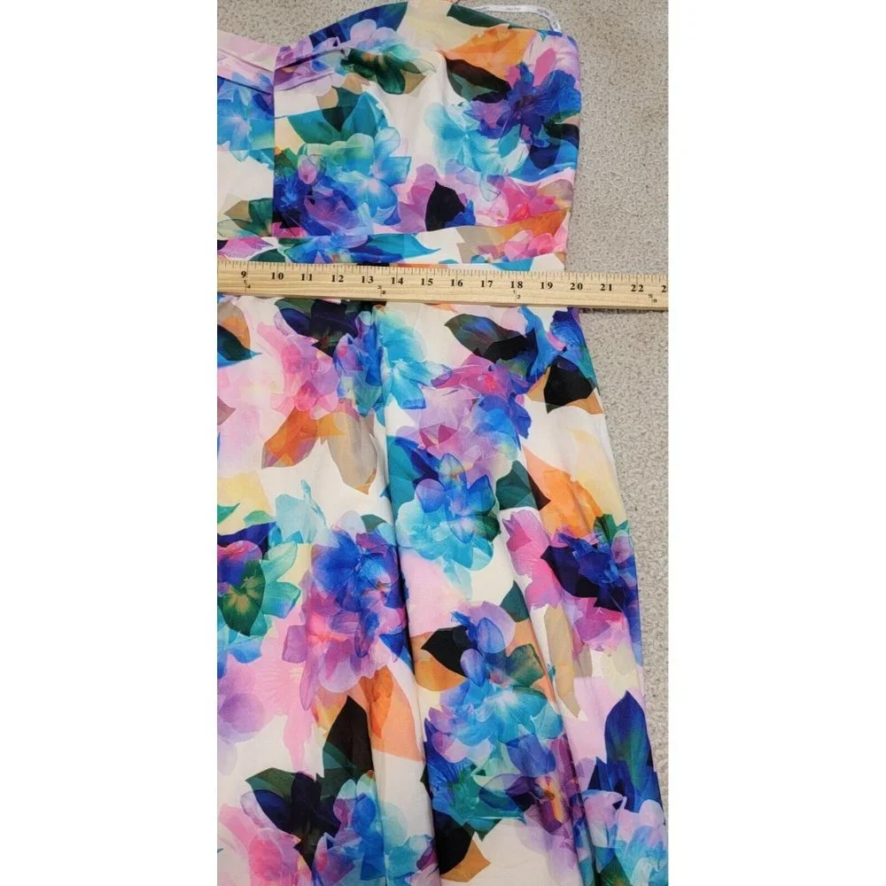 City Chic Women's Multicolor Floral Dress Sleeveless Lined Pleated Size L/20 - Picture 11 of 14
